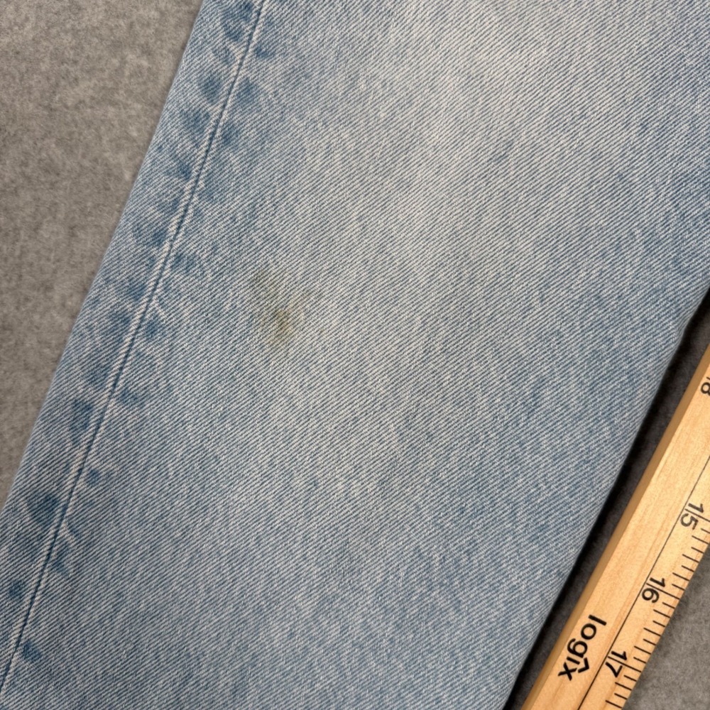 Levis 501 Original Fit Light Wash Distressed Straight Leg Jeans W24 L30 150th - Picture 8 of 11